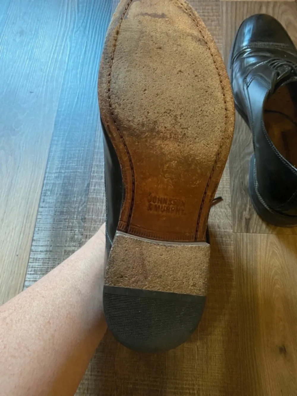 Johnston & Murphy Black Cap-Toe Derby Oxfords